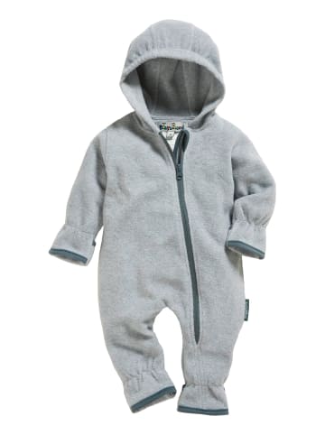 Playshoes Fleece-Overall meliert in Grau/Melange