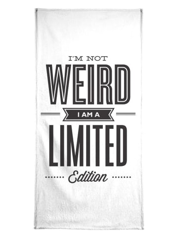 Juniqe Handtuch "I'm Not Weird" in Schwarz & Weiß