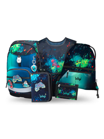 BAAGL 5-tlg. Set: Schulrucksack Airy Plus in Blau Chill