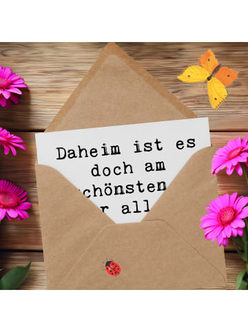 Mr. & Mrs. Panda Einladungskarte Spruch Geborgenheit im Zuhause ... in Weiß