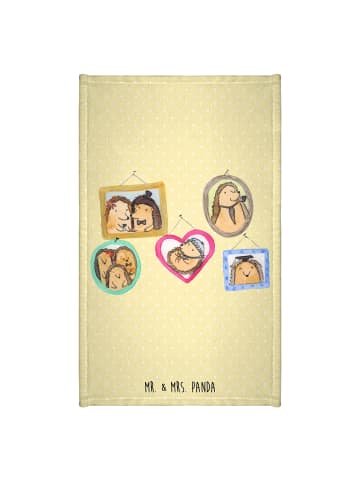 Mr. & Mrs. Panda Handtuch Igel Familie ohne Spruch in Gelb Pastell