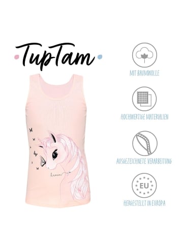 TupTam 5er- Set Unterhemden in rosa/grau