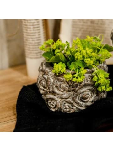 AltoBelli Teelichthalter FIORI Zement Antik Grau Patina 11x7 cm