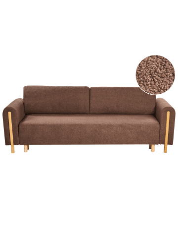Beliani 2-Sitzer Sofa KVAM in Braun - (W) 242 x (H) 85 x (L) 99 cm