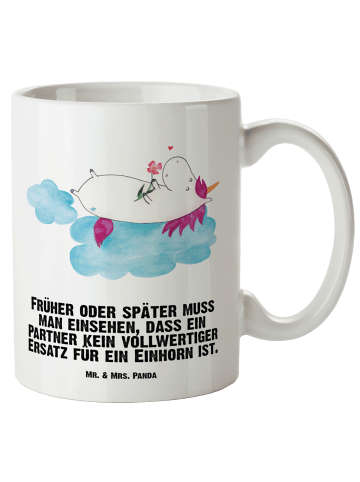 Mr. & Mrs. Panda Kaffeepott Einhorn Verliebt mit Spruch in Weiß