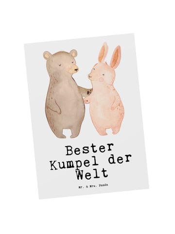 Mr. & Mrs. Panda Postkarte Hase Bester Kumpel der Welt mit Spruch in Weiß
