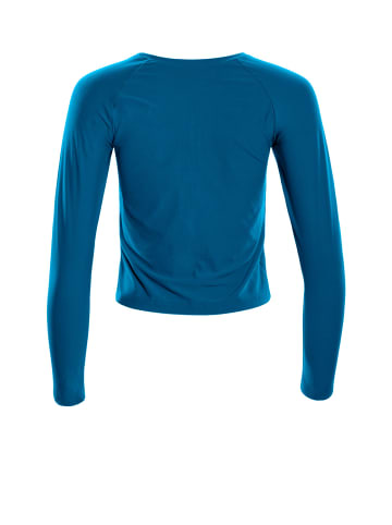 Winshape Functional Light and Soft Cropped Long Sleeve Top AET119LS in teal green