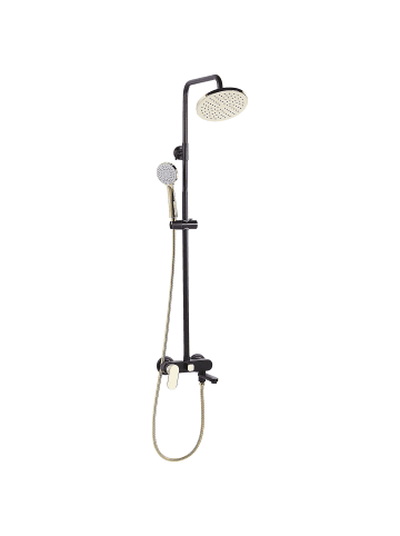 Beliani Wannenarmaturen GURARA in Schwarz/Gold - (W) 23 x (H) 83 x (L) 36 cm