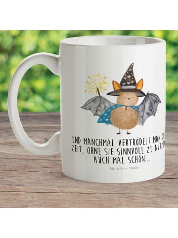 Mr. & Mrs. Panda Pott Fledermaus Zauberer mit Spruch in Weiß