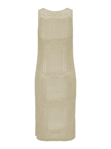 JACQUELINE de YONG Kleid Locker Leichtes Sommer Basic Midi-Strickkleid in Beige
