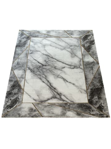 KADIMA DESIGN Teppich Kurzflor Marmoroptik Wohnzimmer schmutzabweisend in Gold