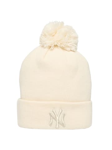 NEW ERA New Era Wmns Metallic Bobble Beanie New York Yankees Hat in Beige