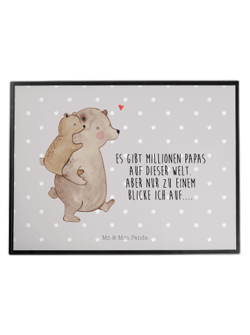 Mr. & Mrs. Panda Schreibtischunterlage Papa Bär mit Spruch in Grau Pastell