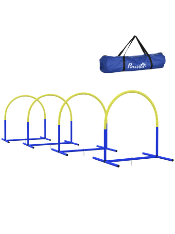 Pawhut Hunde Agility Set Blau+Gelb PE+ ABS