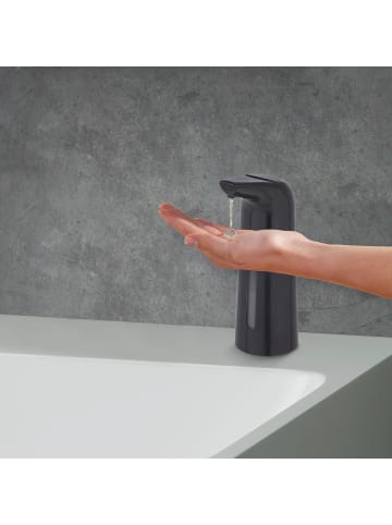 Wenko Automatischer Desinfektionsmittelspender LARINO, 400 ml in Schwarz, 21,5 x 13 cm