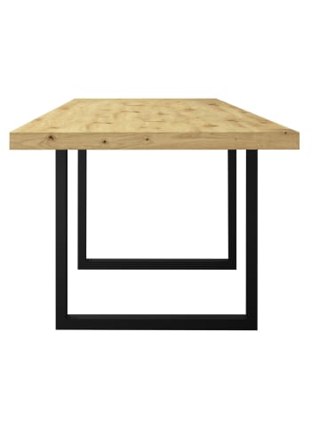 58 aufm Kessel ESSTISCH Elgin 3 175x80x100 Metall+Holzwerkstoff Schwarz/Asteiche
