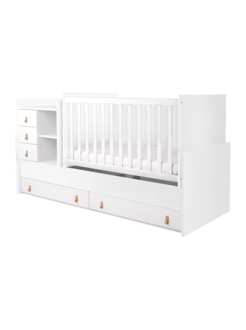 Kikkaboo Babybett Lorena 4 in 1 Kommode in weiß