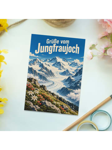 Mr. & Mrs. Panda Postkarte Berg nostalgisch Design mit Spruch in Weiß