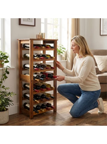 relaxdays Weinregal in Natur - (B)43 x (H)91,5 x (T)22 cm