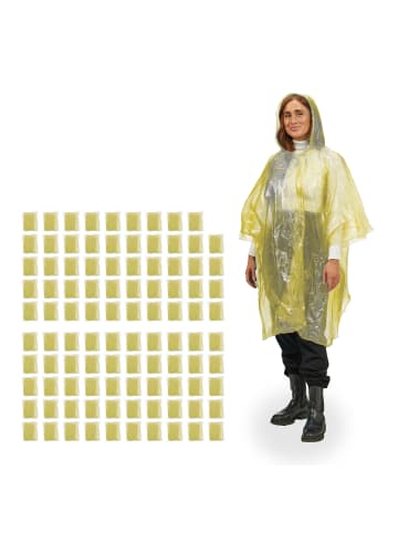 relaxdays 100 x Regenponcho in Gelb