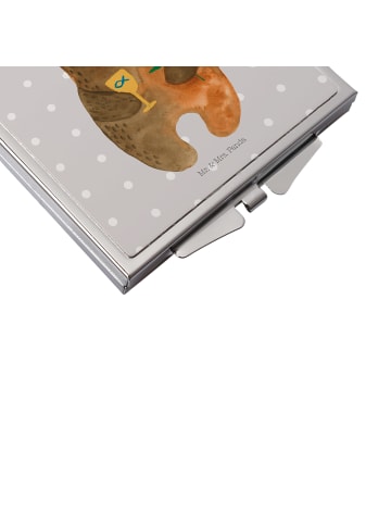 Mr. & Mrs. Panda Schminkspiegel Bär Konfirmation ohne Spruch in Grau Pastell