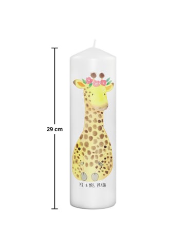 Mr. & Mrs. Panda Kerze Giraffe Blumenkranz ohne Spruch in Weiß
