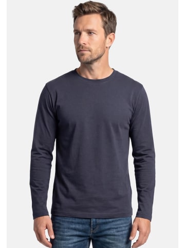 Ragman Langarmshirt Basic in Dunkelblau / schwarz