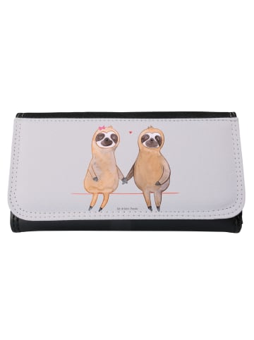 Mr. & Mrs. Panda Damen Portemonnaie Faultier Pärchen ohne Spruch in Grau Pastell
