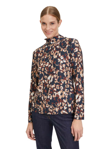 Betty Barclay Rollkragenshirt mit 3/4 Arm in Blau/Camel