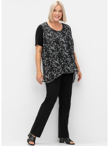 sheego Blusenshirt in schwarz-weiß-gemustert