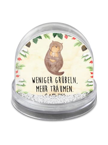 Mr. & Mrs. Panda Weihnachts Schneekugel Otter Muschel mit Spruch in Naturpapier