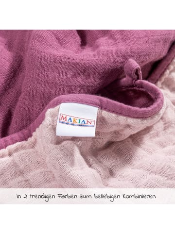 Makian Wende-Kuscheldecke / Babydecke Mull 4-lagig in rosa,lila