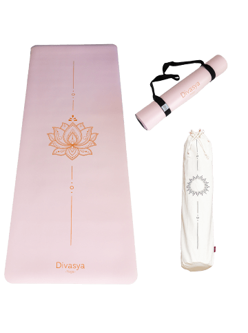 Divasya Yogamatte Professional Grip in Pastell-Pink - 185 x 68 x 0,45cm