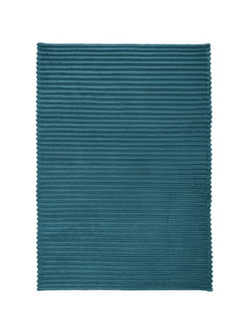 Erwin Müller Fleece, Microfaser Wohndecke Aosta in petrol