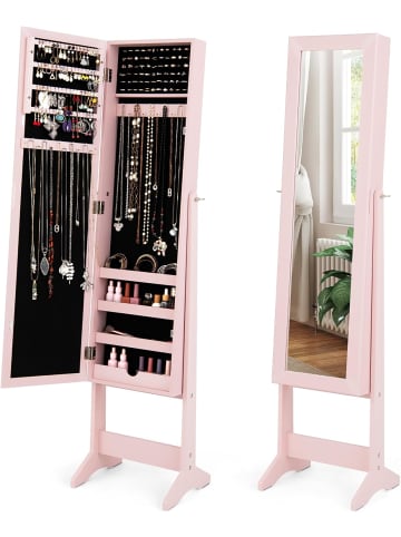 COSTWAY Schmuckschrank in Rosa
