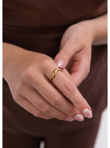 PURELEI Ring Abstrakt Wave Gold