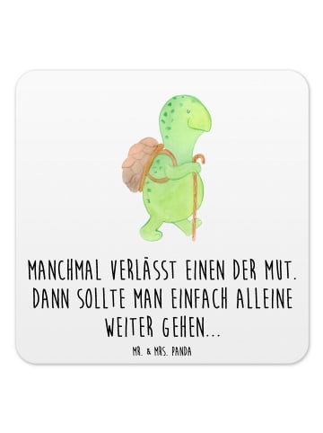 Mr. & Mrs. Panda Untersetzer Set Schildkröte Wanderer mit Spruch in Weiß