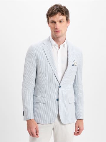 Nils Sundström Sakko  mit Leinenanteil Marcello in hellblau weiß