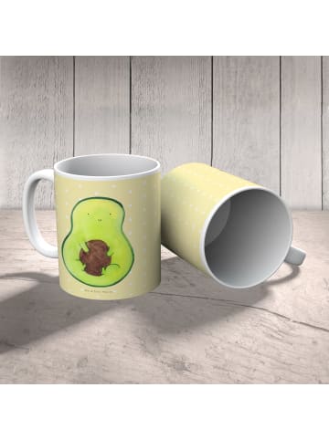 Mr. & Mrs. Panda Kindertasse Avocado Kern ohne Spruch in Gelb Pastell