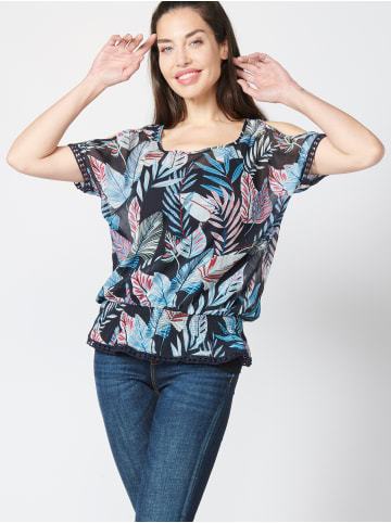 KOROSHI KURZÄRMELBLUSE in blau