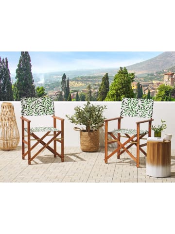 Beliani 2er-Set Stoffbezug CINE in Grün/Weiß