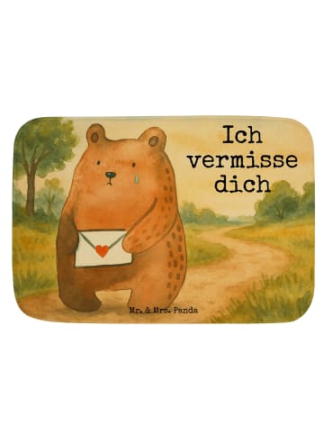 Mr. & Mrs. Panda Duschvorleger Bär Vermissen Design mit Spruch in Weiß