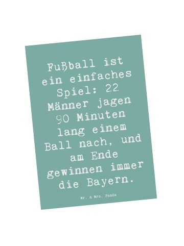 Mr. & Mrs. Panda Postkarte Spruch Fußball Bayern mit Spruch in Meeresbrise