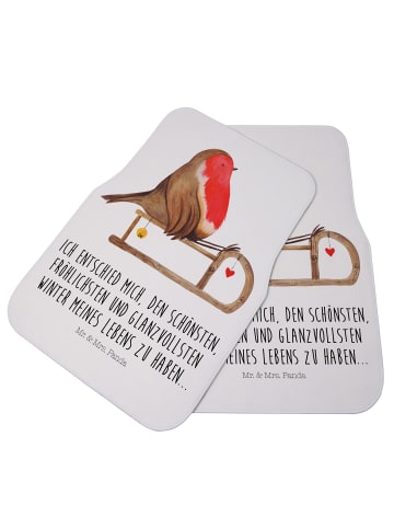 Mr. & Mrs. Panda Automatte Rotkehlchen Schlitten mit Spruch in Weiß