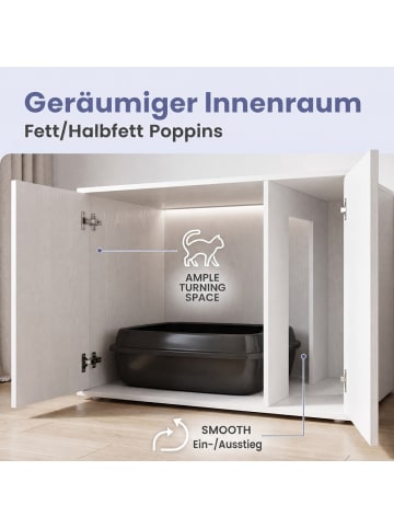SONGMICS HOME Katzentoilette Kadin in Schneeweiß - (B)50 x (H)50 x (T)80 cm