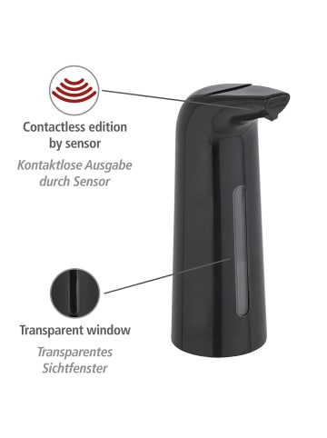 Wenko Sensor Desinfektionsmittel- und Seifenspender Larino, Sensor Desinfektionsmittel- und Seifenspender Mod. Larino, Sensor Desinfektionsmittel- und Seifenspender Mod. Larino Schwarz in Schwarz