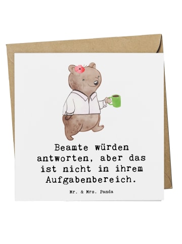 Mr. & Mrs. Panda Deluxe Karte Beamtin Humor mit Spruch in Weiß