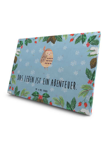 Mr. & Mrs. Panda Tee Adventskalender Eule Federschmuck mit Spruch in Eisblau