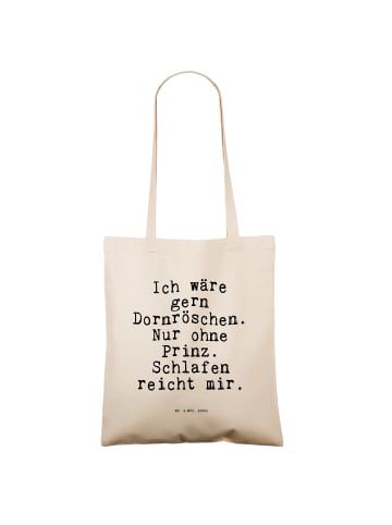 Mr. & Mrs. Panda Einkaufstasche Ich wäre gern Dornröschen.... mi... in Creme