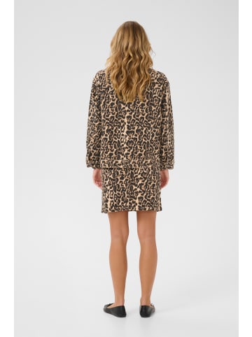Kaffe Jeansjacke KAleonora Loose fit in Naturel Leopard Print